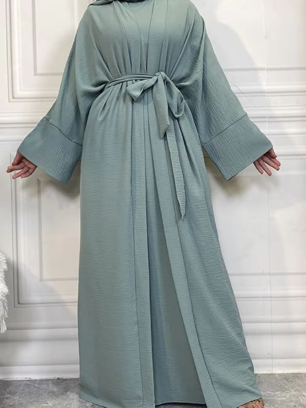 Magnifique abaya kimono dubaï  de couleur azur