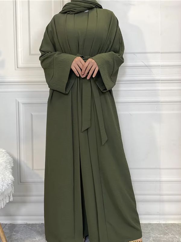 Abaya kimono dubai vert kaki sublime