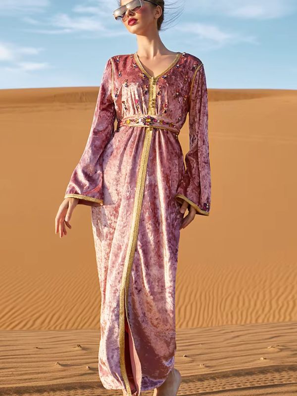 Caftan algérien mariage velours 