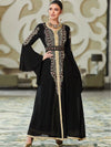 Caftan de mariage noir et or, coupe très ample avec un style traditionnel