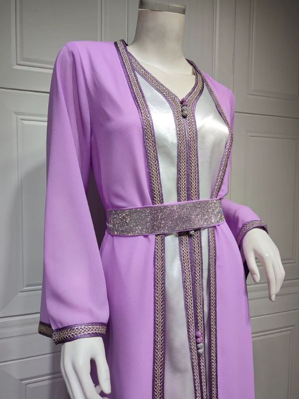 caftan marocain violet