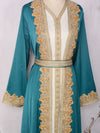 Caftan marocain vert émeraude à manches longues