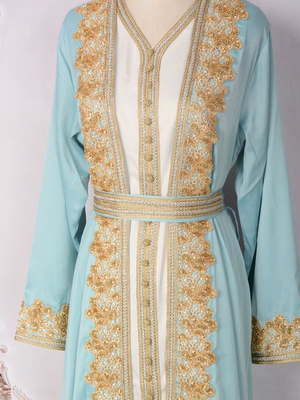 Caftan marocain mariage perle d'azur Miss Hijab™