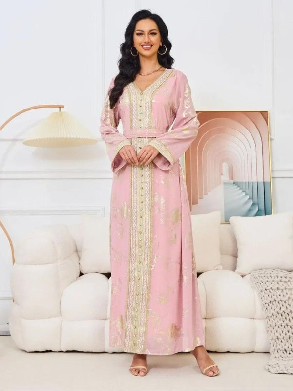 caftan marocain rose