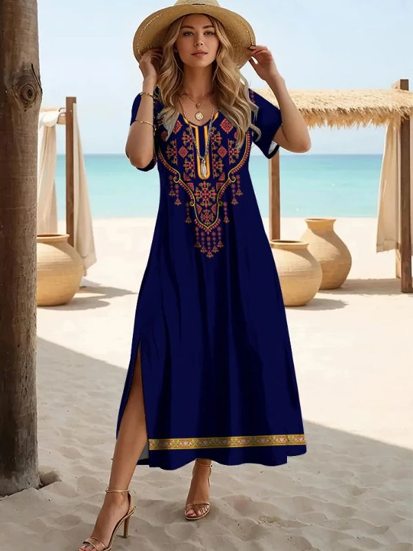 Djellaba marocaine "Bleu Sultan"