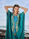 Djellaba marocaine &quot;Émeraude des Astres&quot;