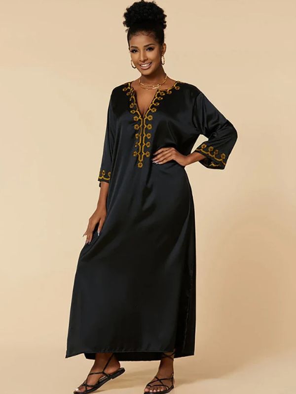 Djellaba marocaine "Soleil de Minuit"