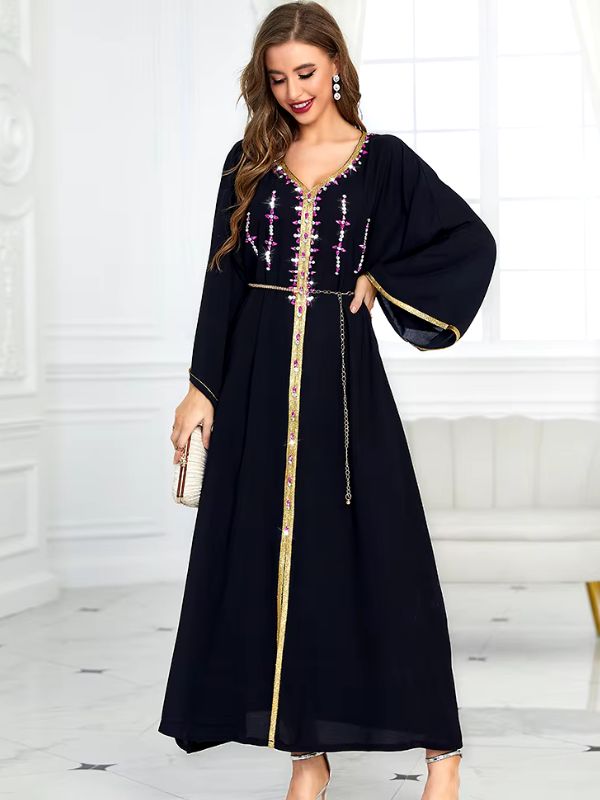 Djellaba pour femme marocaine diamants 