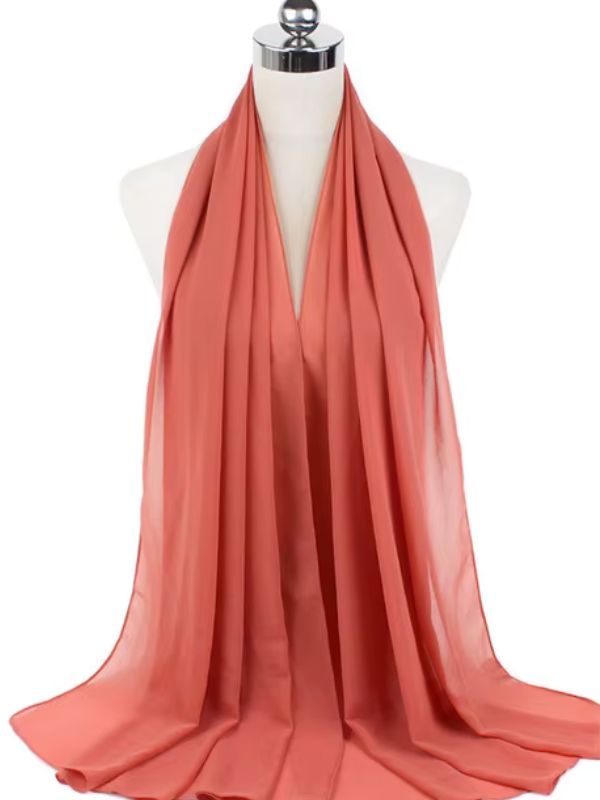 Hijab en mousseline terracotta