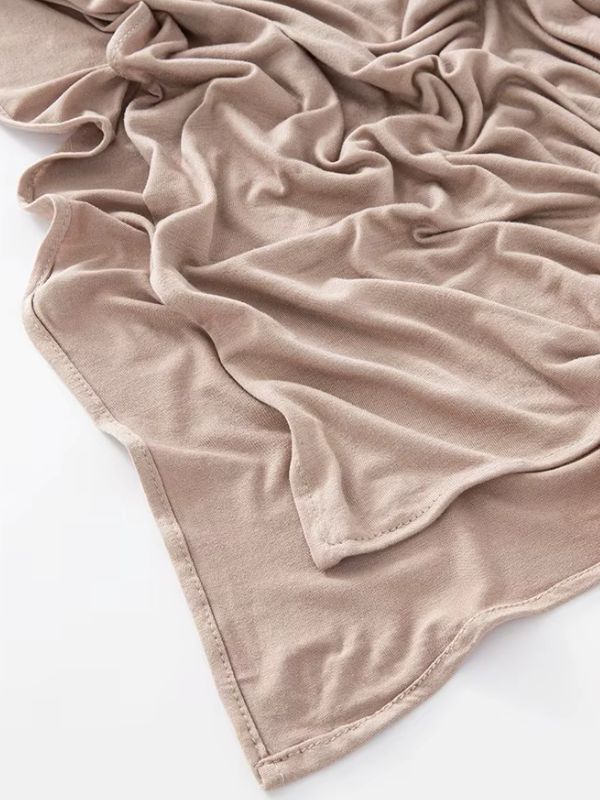 Hijab jersey en coton beige foncé