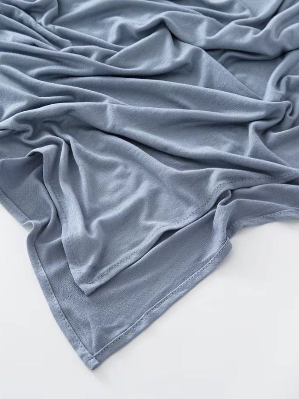 Hijab en jersey de coton bleu acier