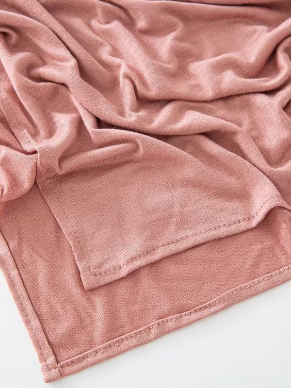 Hijab jersey en coton rose poudré