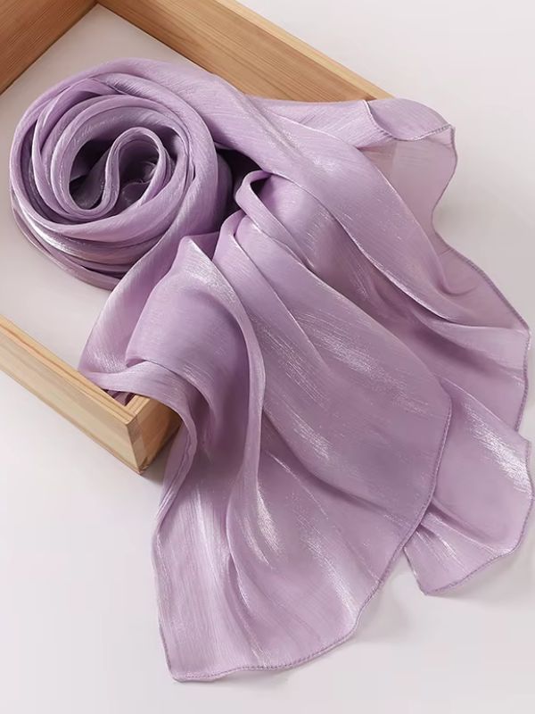 Hijab Mousseline de Soie Ghalia Lilas Shimmer