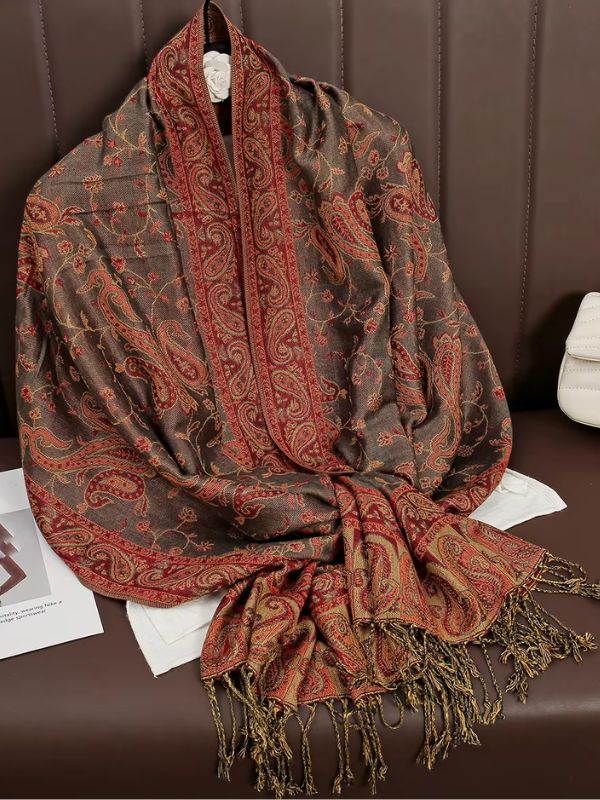 Pashmina exposer de couleur brun intense