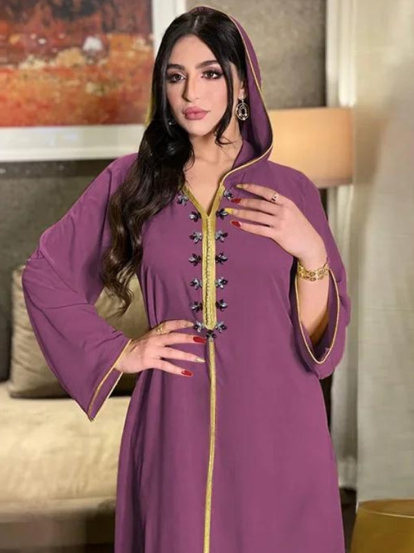 Robe djellaba marocaine Violet Sepia Miss Hijab